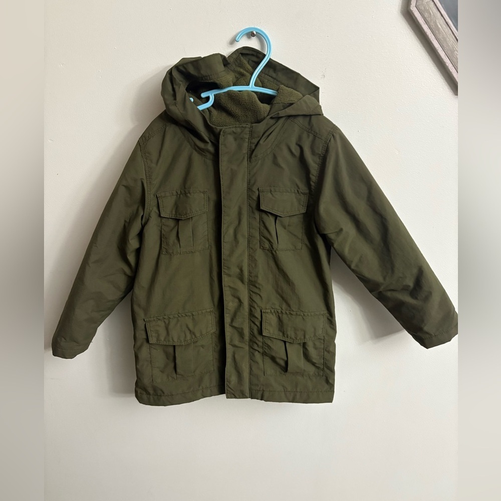 Old Navy Kids green forest Puffer Jacket 5 years